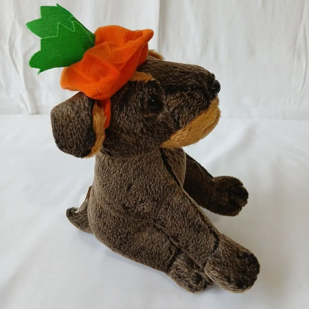 Dan Dee Pumpkin Time Halloween Puppy W/ Pumpkin Hat Plush 7